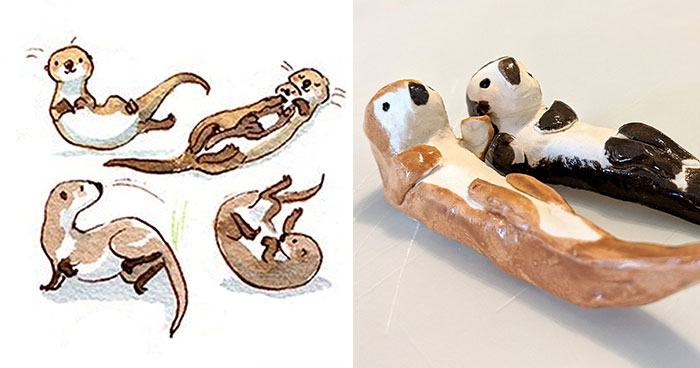 I Challenged Myself To Draw 101 Otters And Then Decided To Sculpt Them