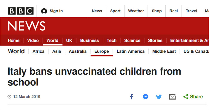 Italy Bans Unvaccinated Children From Going To Preschool And Anti-Vaxxers Are Furious Italy Bans Unvaccinated Children From Going To Preschool And Anti-Vaxxers Are Furious