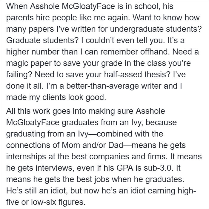 If You Thought College Admission Scandal Was Bad, This Woman's Post About Rich People Buying Her Writing Services Will Show It's Worse