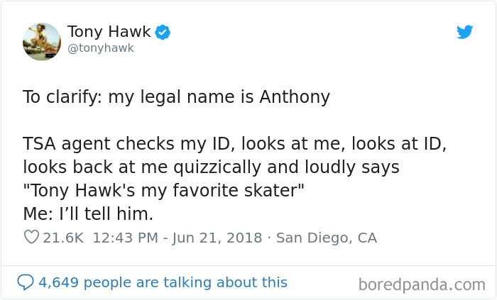12 Hilarious Times People Didn&rsquo;t Realize They Were Talking To Tony Hawk (New Tweets)