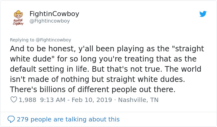 Gamers Are Getting Upset Over 'Forced Diversity', But This &ldquo;Straight White Dude&rdquo; Shuts Them Down In A Viral Twitter Thread