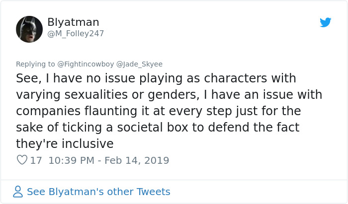 Gamers Are Getting Upset Over 'Forced Diversity', But This &ldquo;Straight White Dude&rdquo; Shuts Them Down In A Viral Twitter Thread