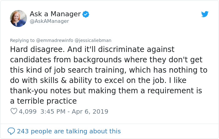 Manager Says She Doesn&rsquo;t Employ People Who Don&rsquo;t Send A Thank You Email, Gets Roasted Badly