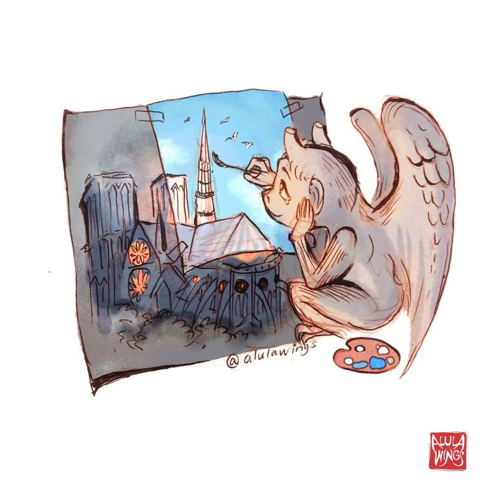 After Devastation, There Is Still Hope! ☀️ A Sketch Honoring The Notre Dame Cathedral