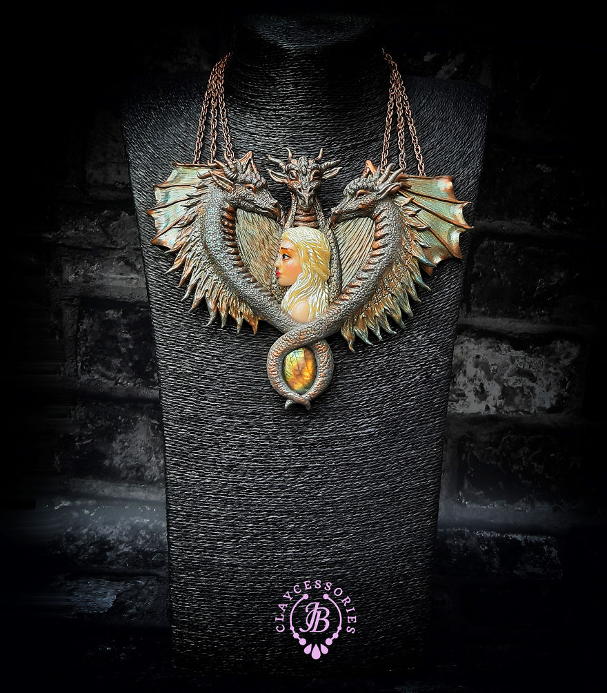 I Created Mother Of Dragons Necklace From Polymer Clay