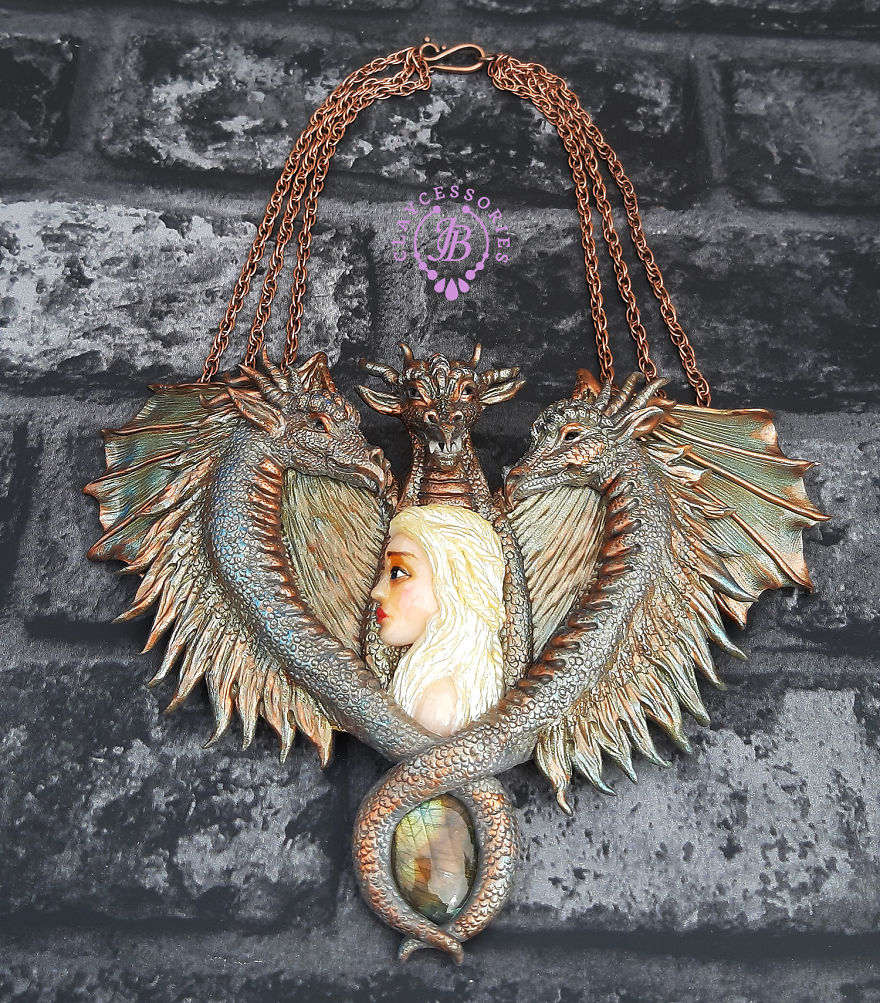 I Created Mother Of Dragons Necklace From Polymer Clay