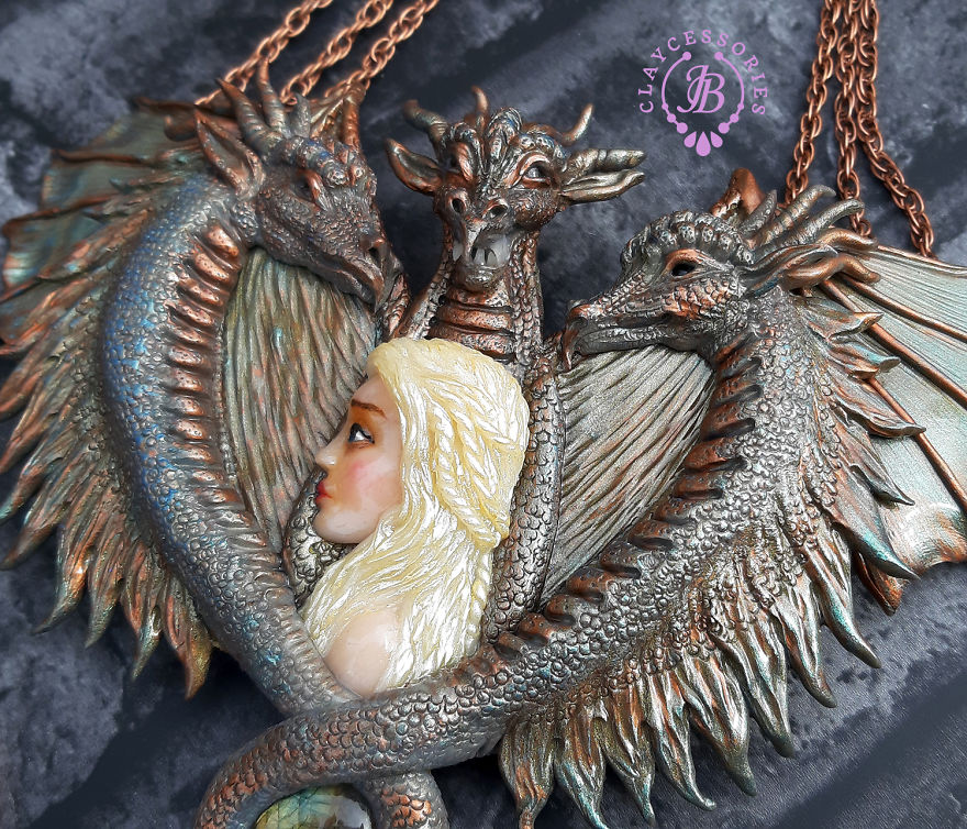 I Created Mother Of Dragons Necklace From Polymer Clay