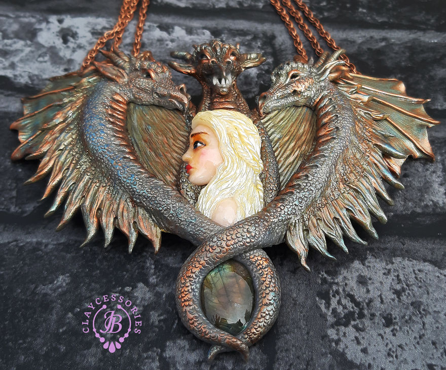 I Created Mother Of Dragons Necklace From Polymer Clay
