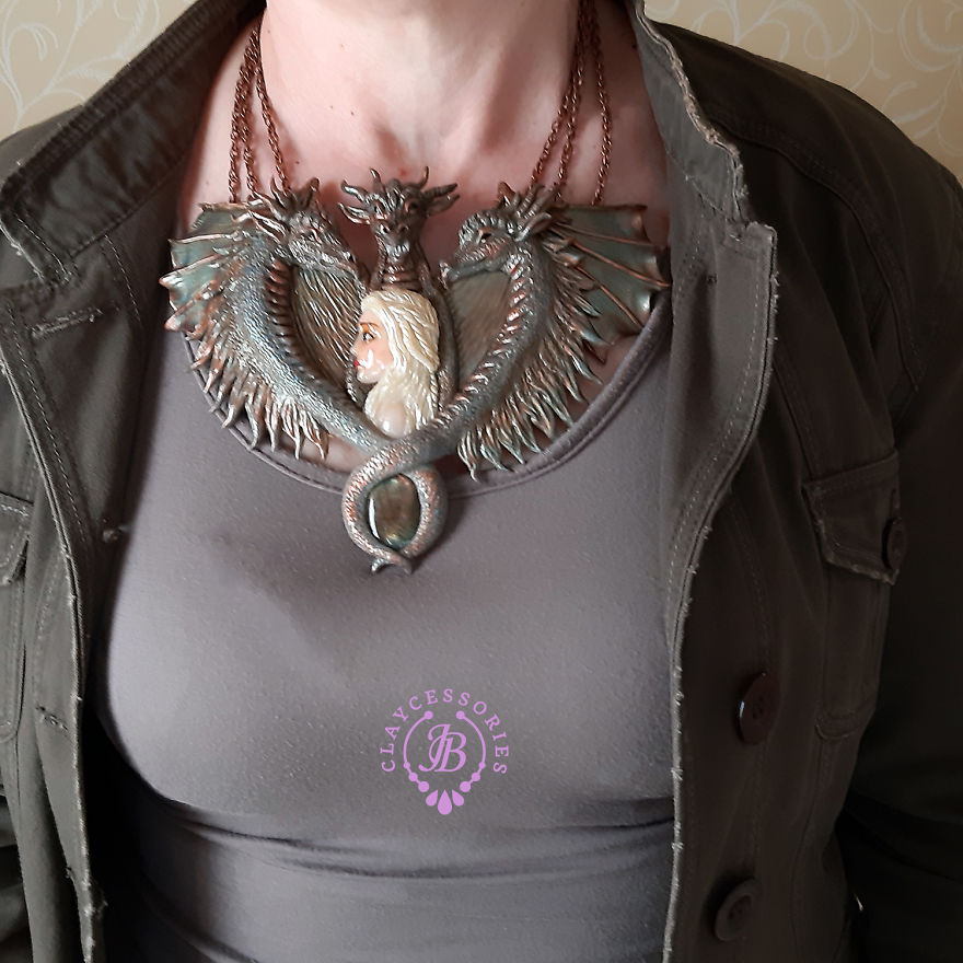 I Created Mother Of Dragons Necklace From Polymer Clay