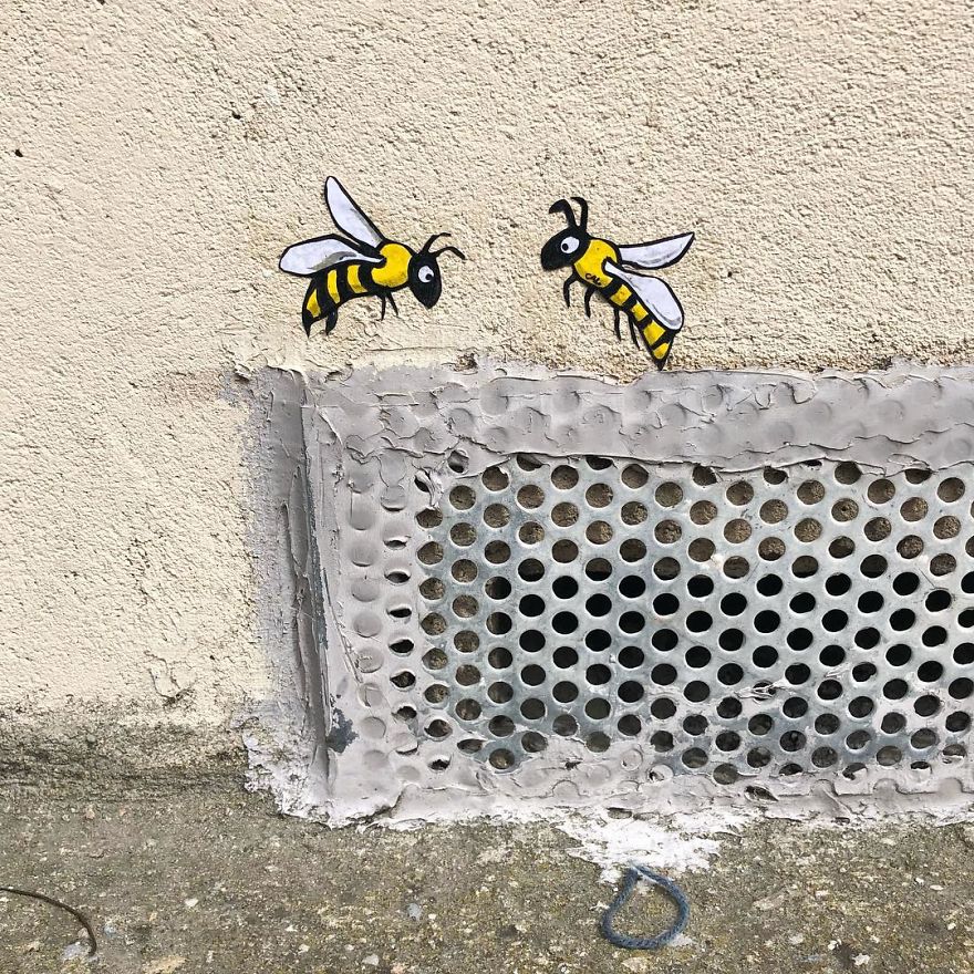 French Artist Sees Urban Spaces Like No One And Spreads Humor Through Them With His Art