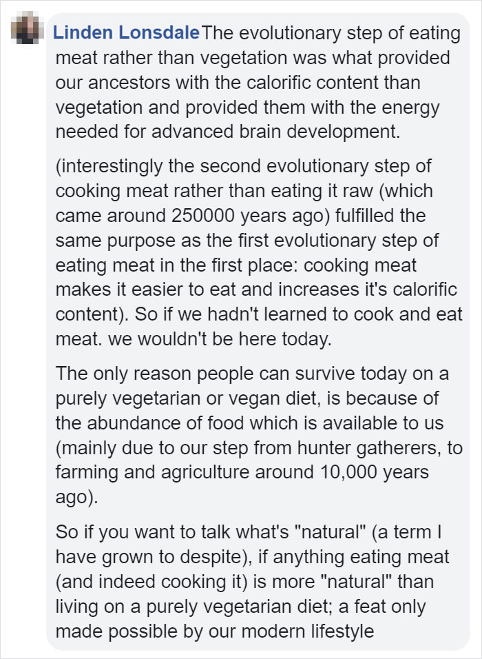 Vegan Asks People To Try Hunting Animals And Eating Them Raw In Order To See How Unnatural It Is For Humans, Gets Roasted Badly