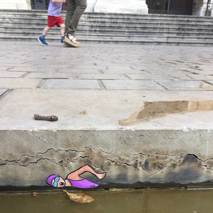 French Artist Sees Urban Spaces Like No One And Spreads Humor Through Them With His Art