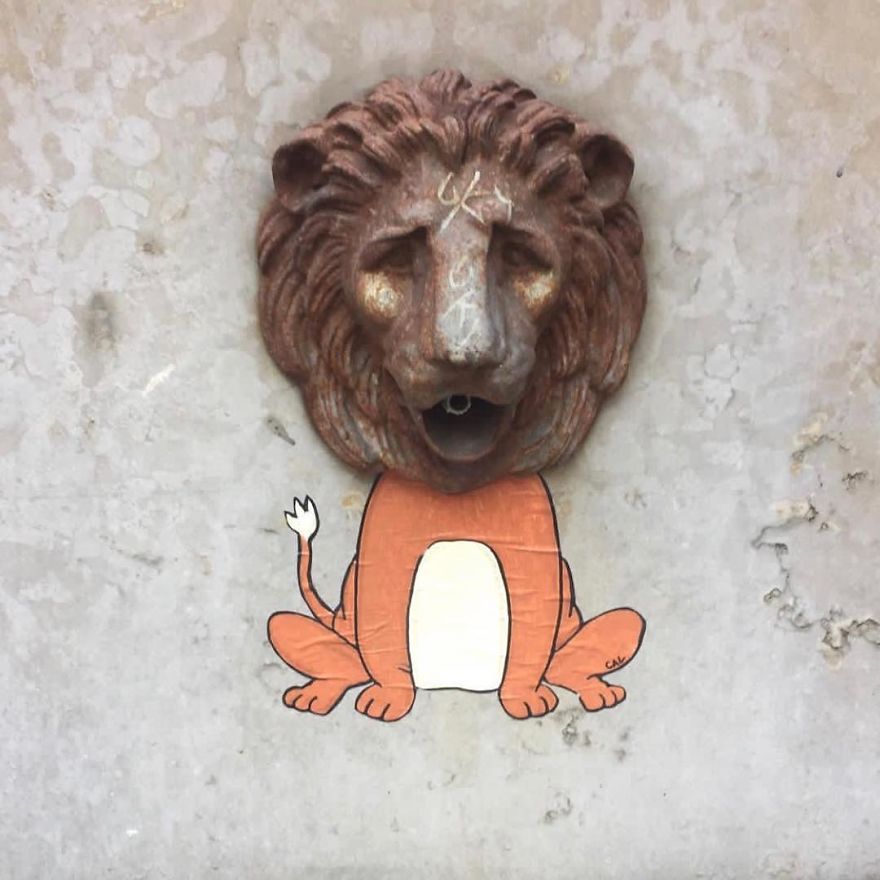 French Artist Sees Urban Spaces Like No One And Spreads Humor Through Them With His Art