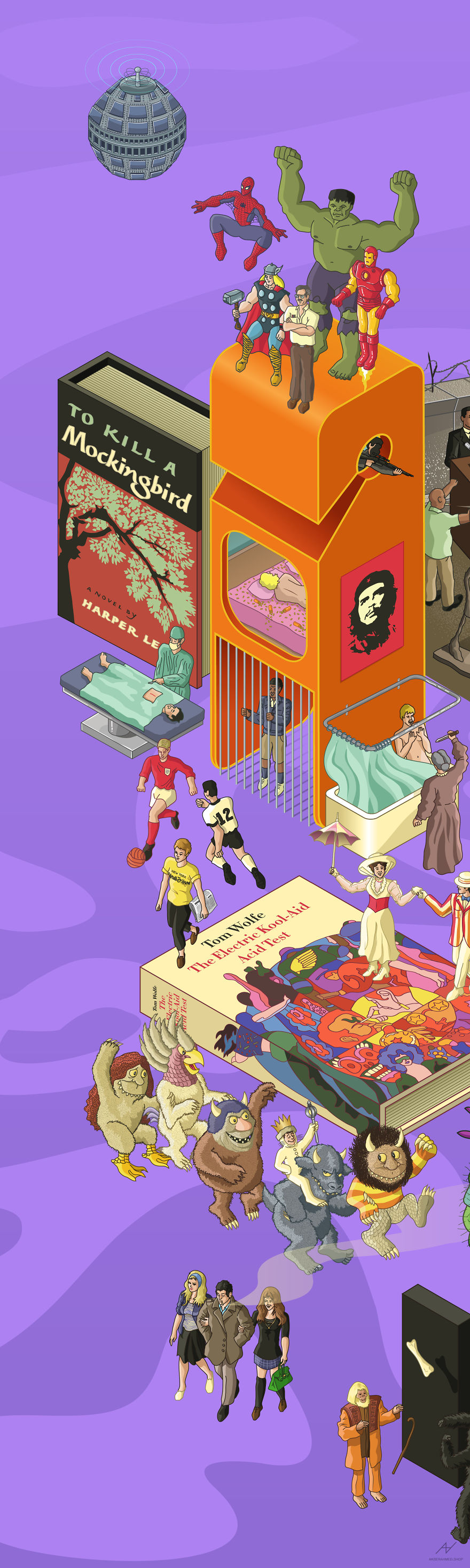 I Draw Illustrations With Symbols Of The 20s, 40s And 60s To Express My Love For Pop-Culture And History