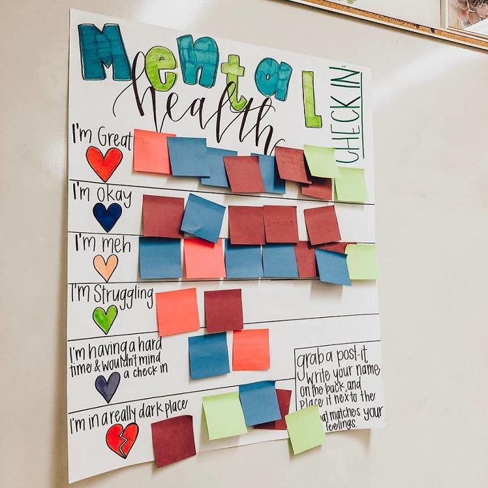 Teacher's Check-In Chart For Students To Share Their Feelings Goes Viral Teacher's Check-In Chart For Students To Share Their Feelings Goes Viral