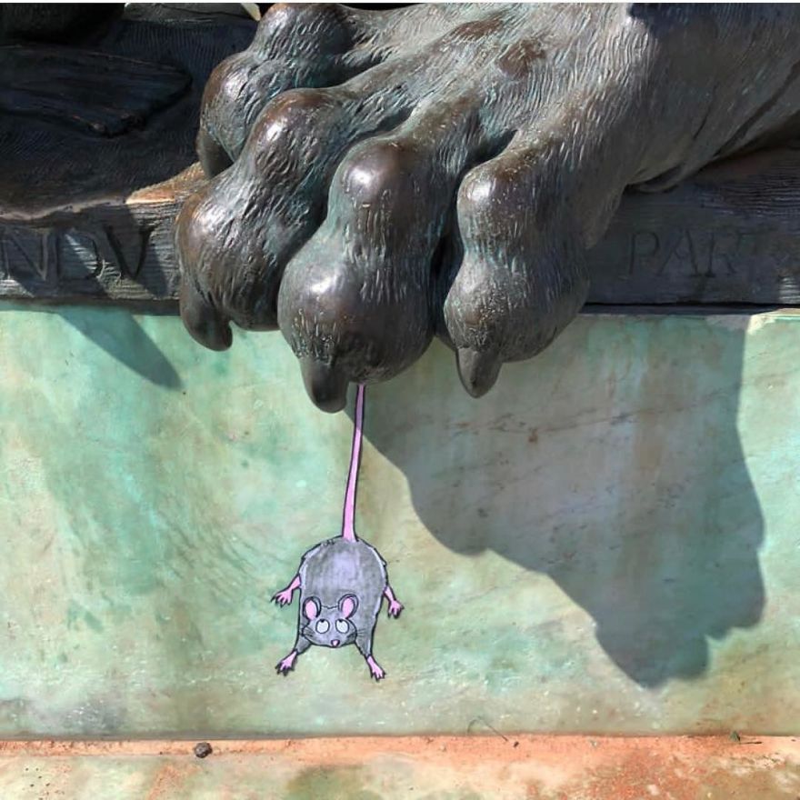 French Artist Sees Urban Spaces Like No One And Spreads Humor Through Them With His Art