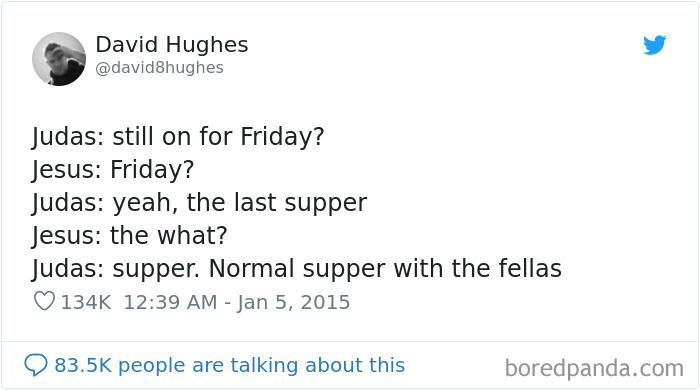 Funny Christian meme about Judas asking Jesus about Friday plans, humorously referencing the Last Supper.