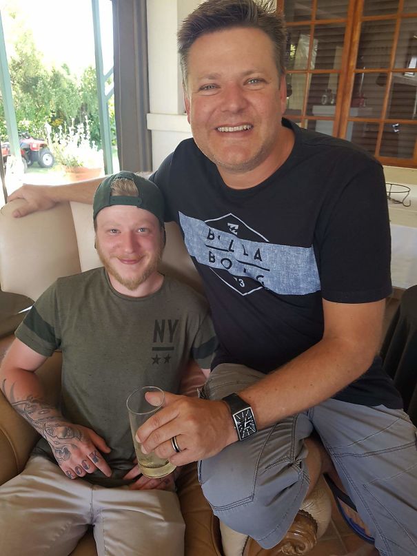 The Way My Friend's Uncle Is Sitting Makes Him Look Like A Giant