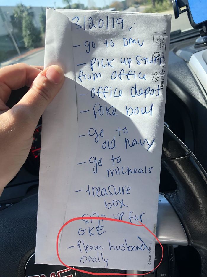 I Left My To-Do List On The Counter, Apparently My Husband Found It And Added An Extra Task