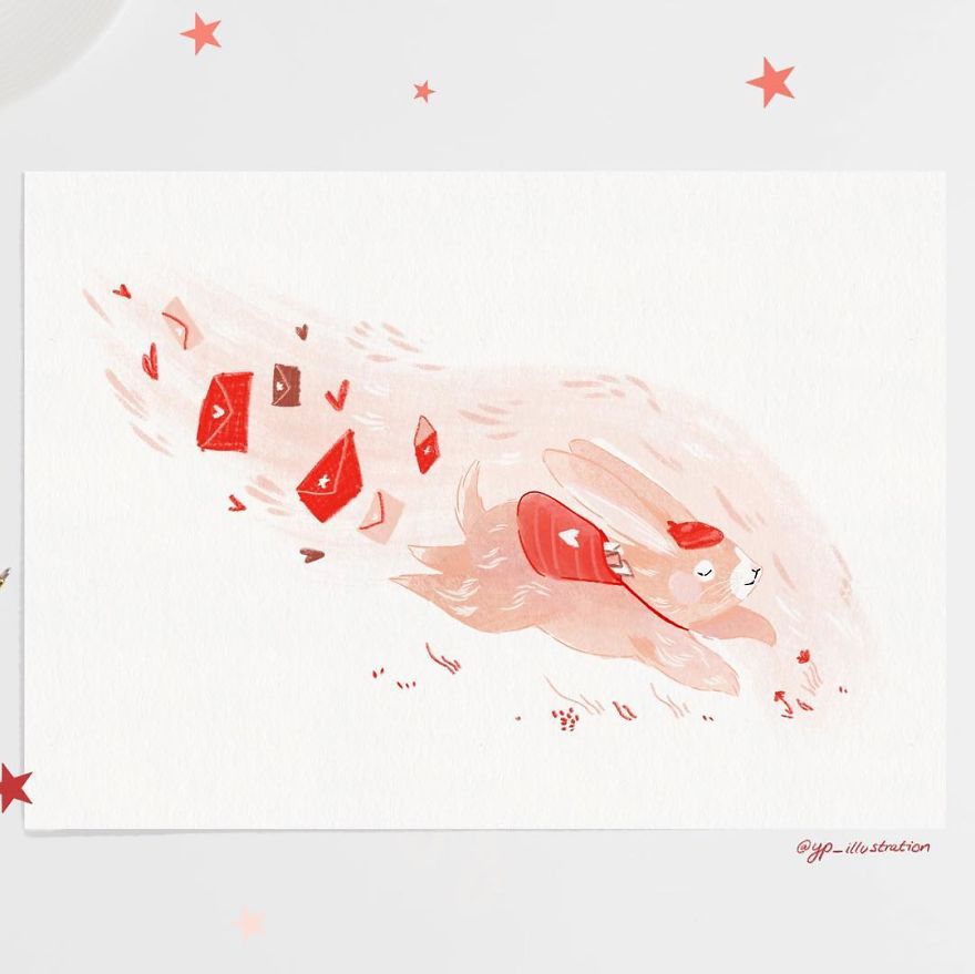 Bunny Delivering Love Letters