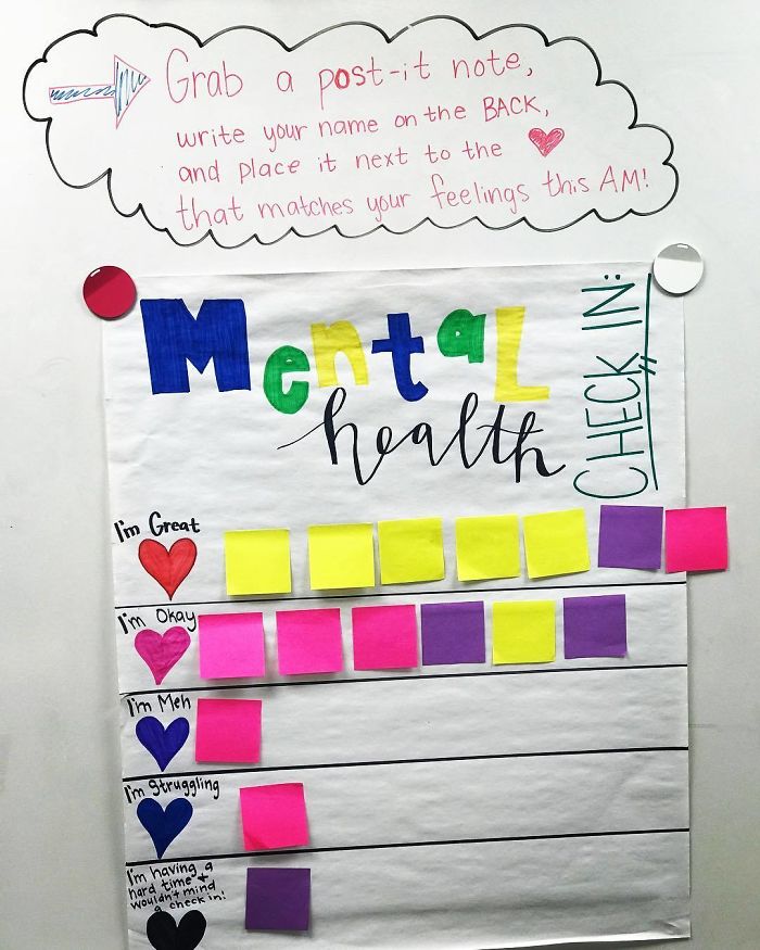 Teacher's Check-In Chart For Students To Share Their Feelings Goes Viral Teacher's Check-In Chart For Students To Share Their Feelings Goes Viral