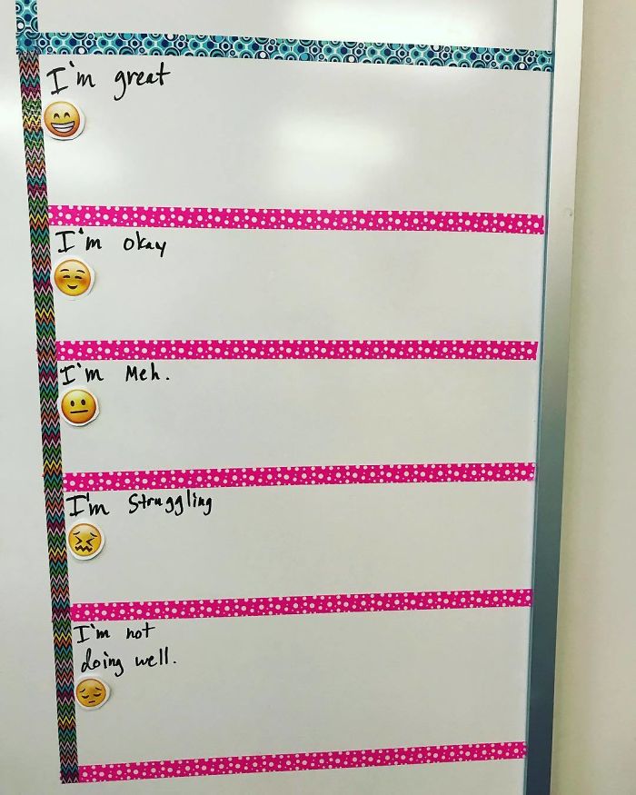 Teacher's Check-In Chart For Students To Share Their Feelings Goes Viral Teacher's Check-In Chart For Students To Share Their Feelings Goes Viral