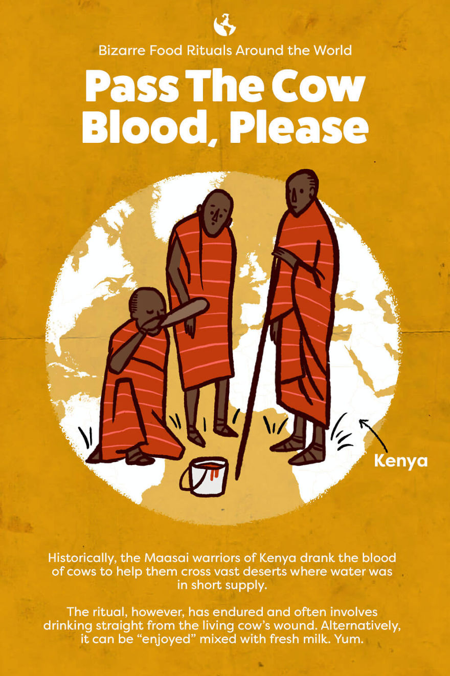 We Illustrated The Most Bizarre Food Rituals And Traditions From Around The World (7 Pics) We Illustrated The Most Bizarre Food Rituals And Traditions From Around The World (7 Pics)