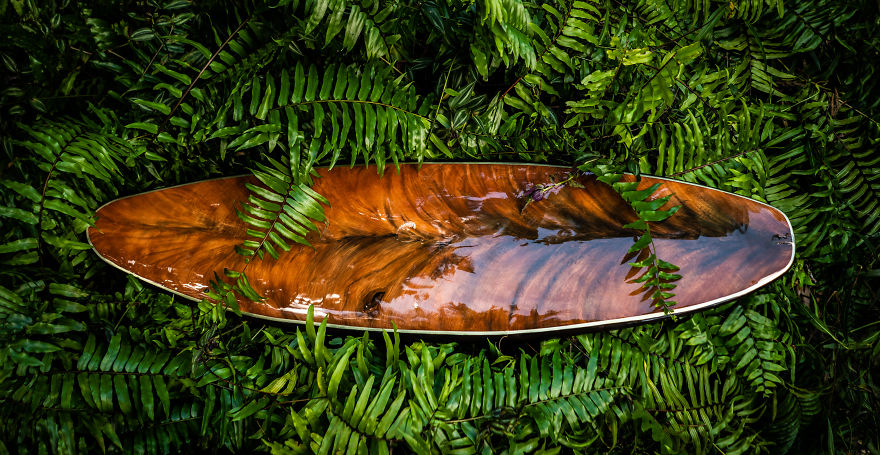 My Father And I Upcycle Old Surfboards To Make Them Look Like Wood My Father And I Upcycle Old Surfboards To Make Them Look Like Wood