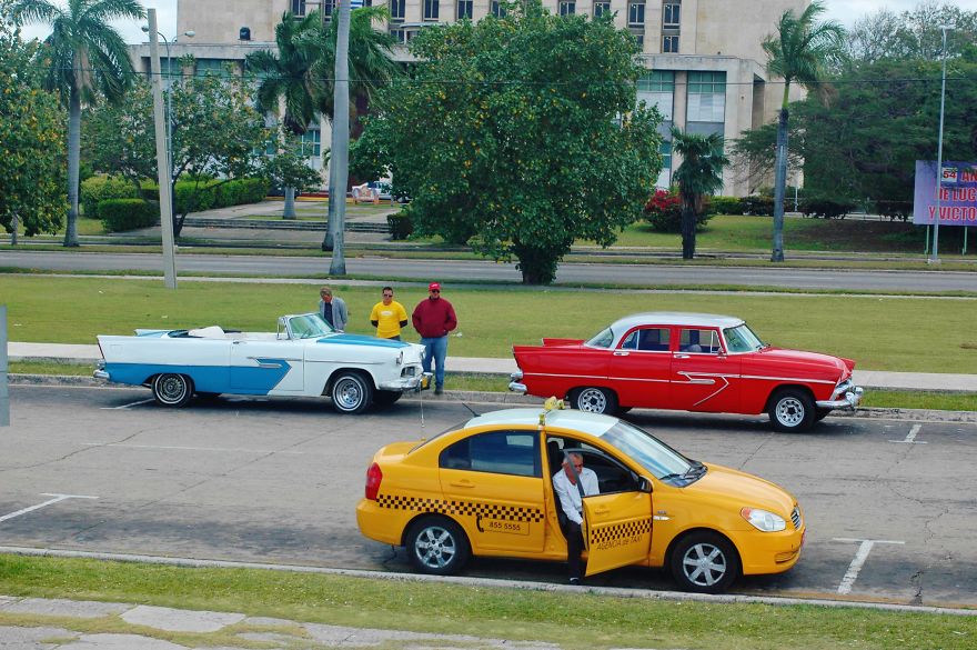 Taxi Drivers Waiting For The Tourists, Plaza De La Revolución