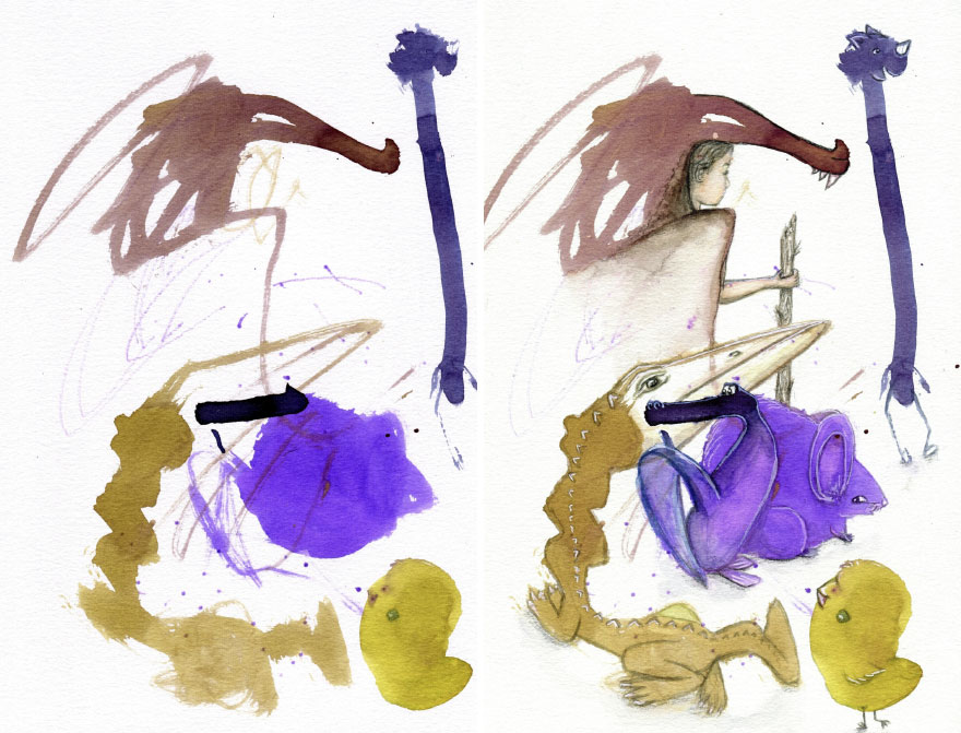 I Collaborate With My 3-Year-Old And 7-Year-Old To Create Imaginative Illustrations