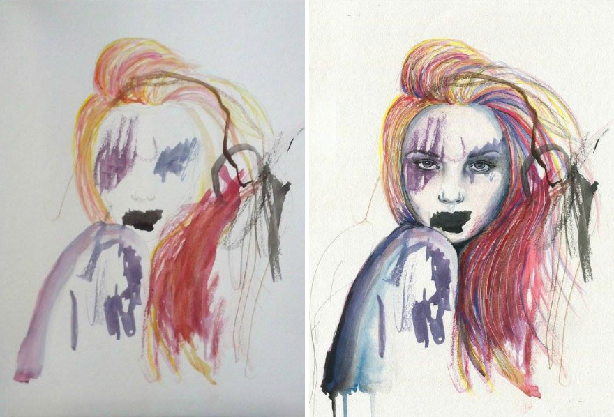 I Collaborate With My 3-Year-Old And 7-Year-Old To Create Imaginative Illustrations