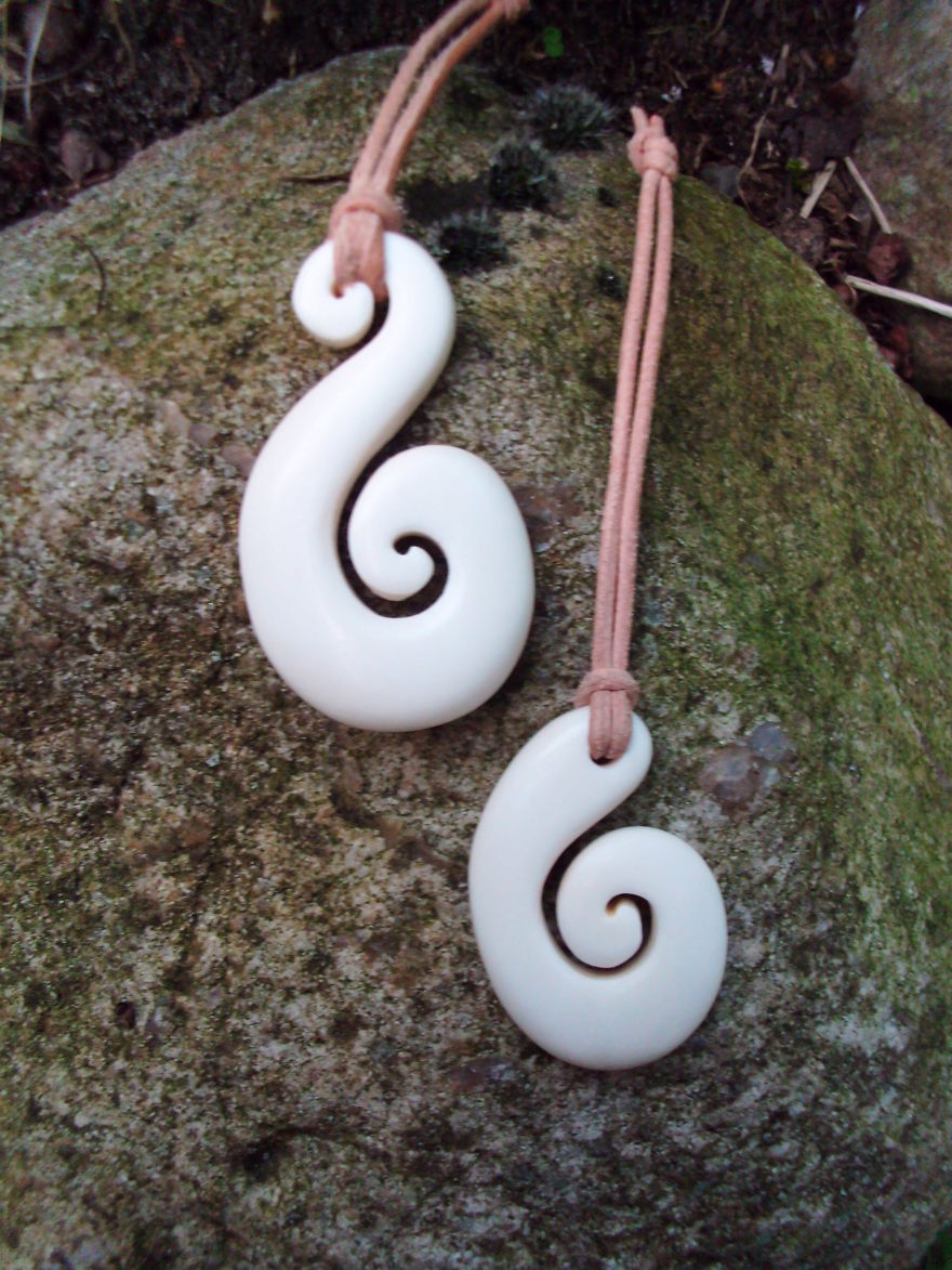 Simple And Double Spiral Of Deer Bone