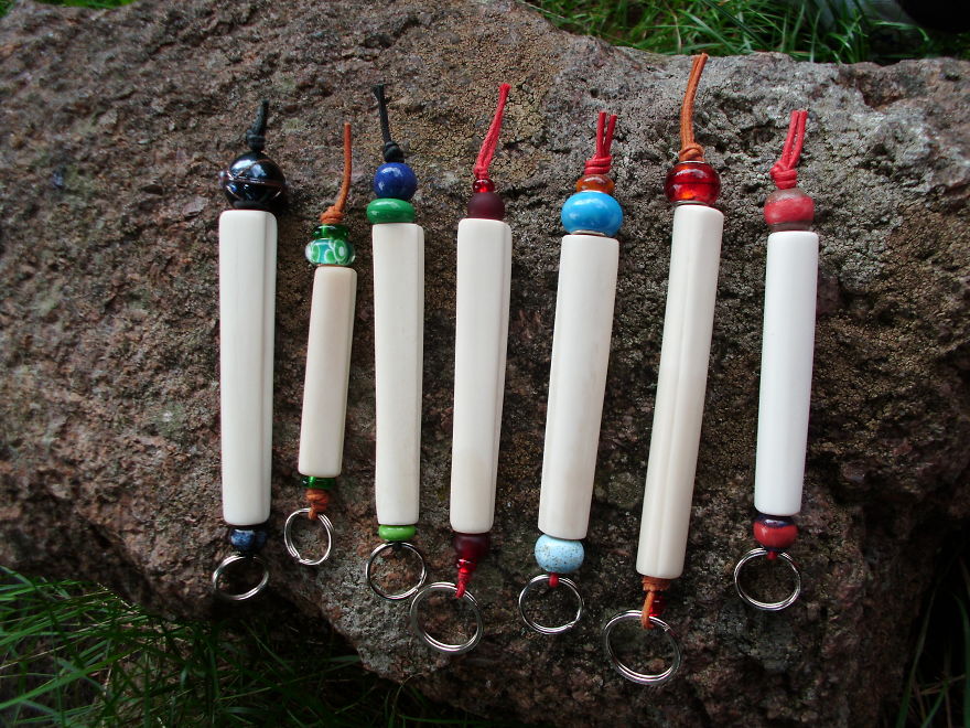 Keychain Made Of Deer Bone