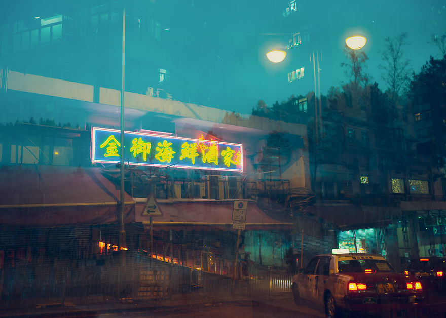 I Traveled From Finland To Hong Kong To Finish These In-Camera Multiple Exposures; A Contrasty Combination Of Scandinavian Nature & Asian Neon Lights