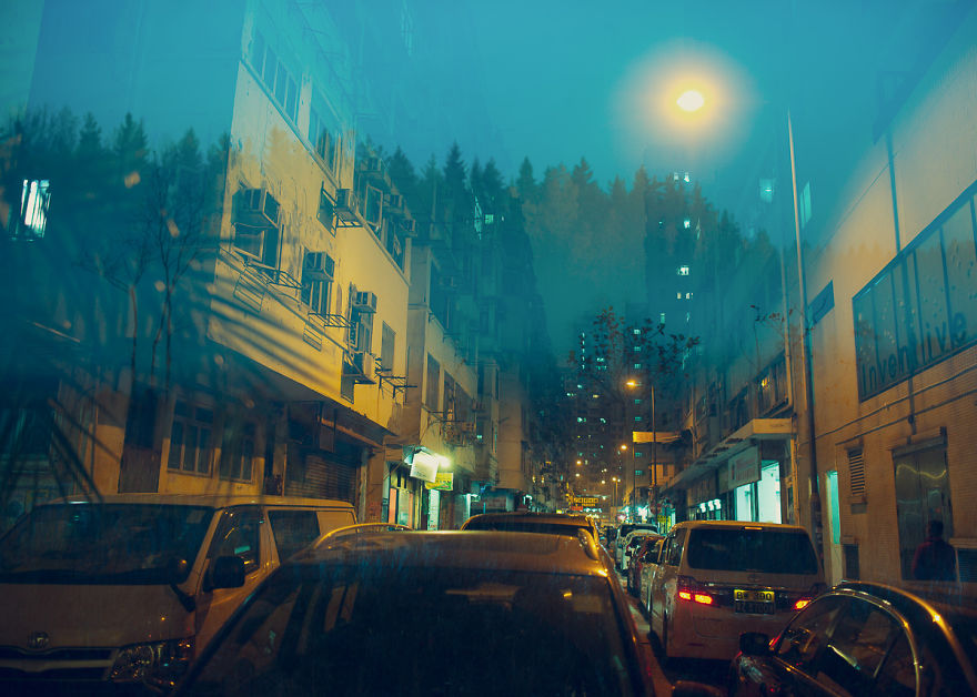 I Traveled From Finland To Hong Kong To Finish These In-Camera Multiple Exposures; A Contrasty Combination Of Scandinavian Nature & Asian Neon Lights