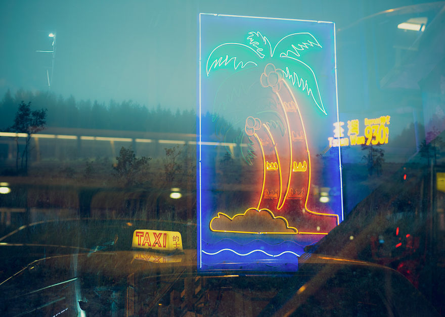 I Traveled From Finland To Hong Kong To Finish These In-Camera Multiple Exposures; A Contrasty Combination Of Scandinavian Nature & Asian Neon Lights