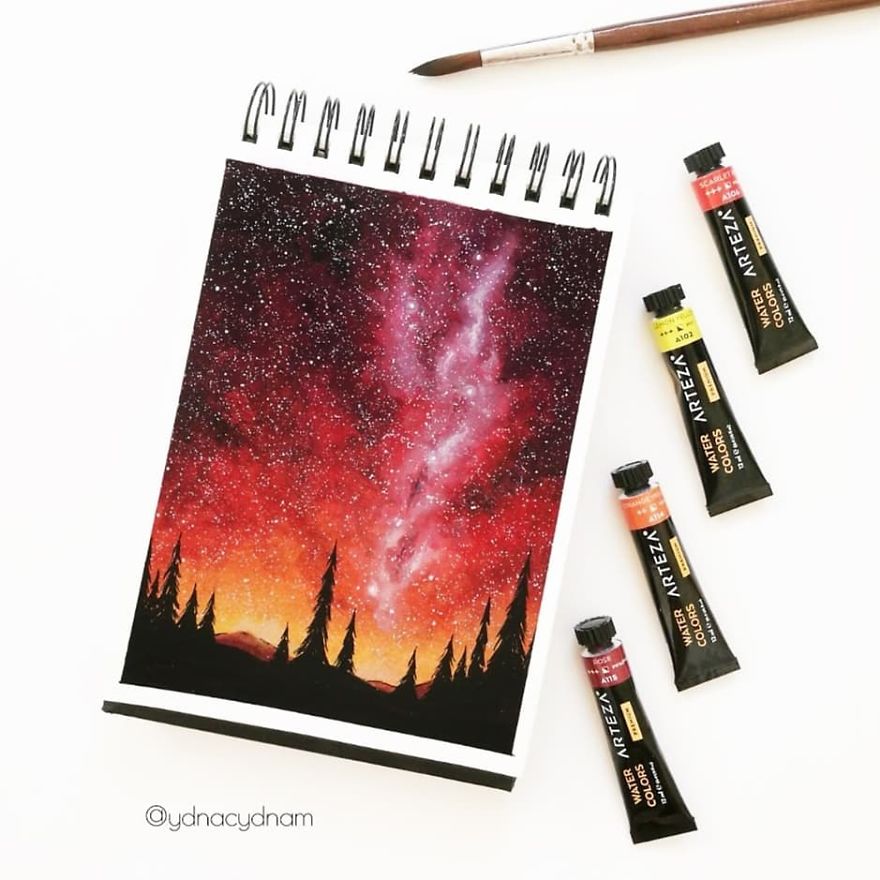 I Create Landscapes Using Watercolor