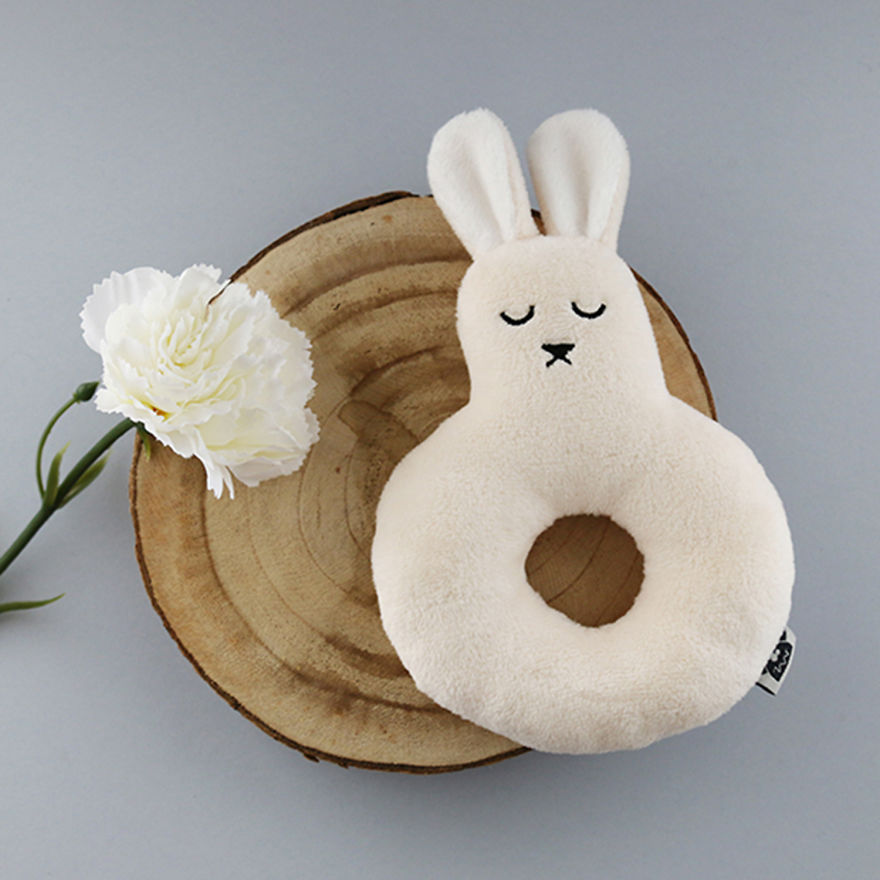 Soft Baby Rattle In Beige