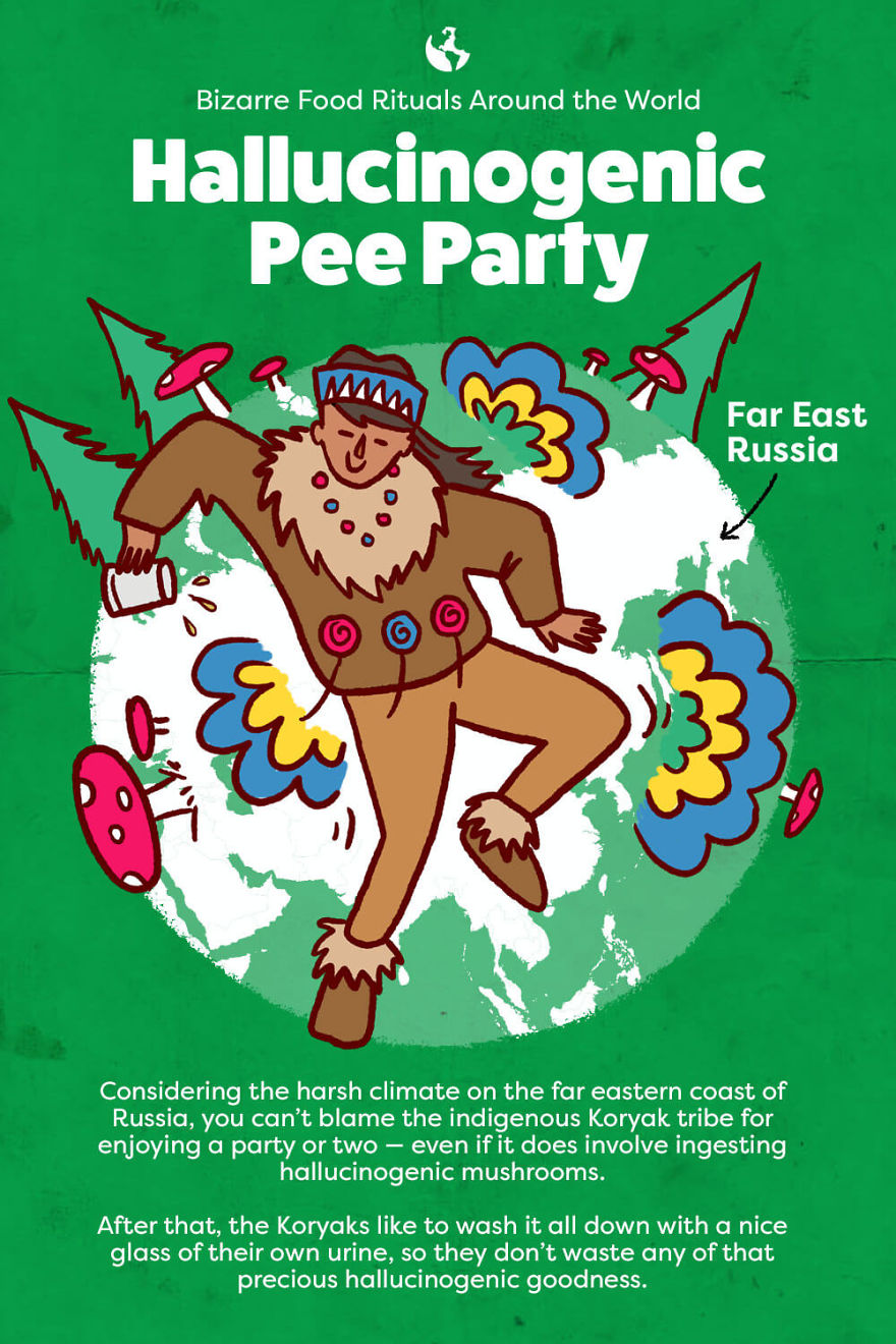 We Illustrated The Most Bizarre Food Rituals And Traditions From Around The World (7 Pics)