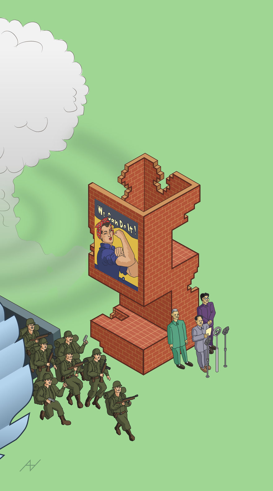 I Draw Illustrations With Symbols Of The 20s, 40s And 60s To Express My Love For Pop-Culture And History I Draw Illustrations With Symbols Of The 20s, 40s And 60s To Express My Love For Pop-Culture And History