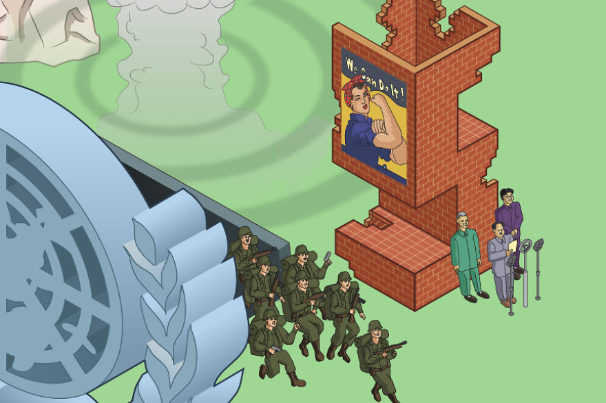 I Draw Illustrations With Symbols Of The 20s, 40s And 60s To Express My Love For Pop-Culture And History I Draw Illustrations With Symbols Of The 20s, 40s And 60s To Express My Love For Pop-Culture And History