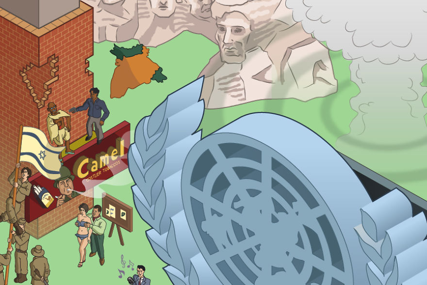 I Draw Illustrations With Symbols Of The 20s, 40s And 60s To Express My Love For Pop-Culture And History I Draw Illustrations With Symbols Of The 20s, 40s And 60s To Express My Love For Pop-Culture And History