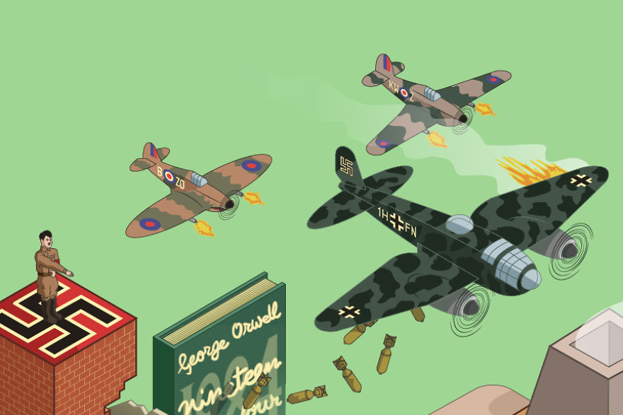 I Draw Illustrations With Symbols Of The 20s, 40s And 60s To Express My Love For Pop-Culture And History I Draw Illustrations With Symbols Of The 20s, 40s And 60s To Express My Love For Pop-Culture And History