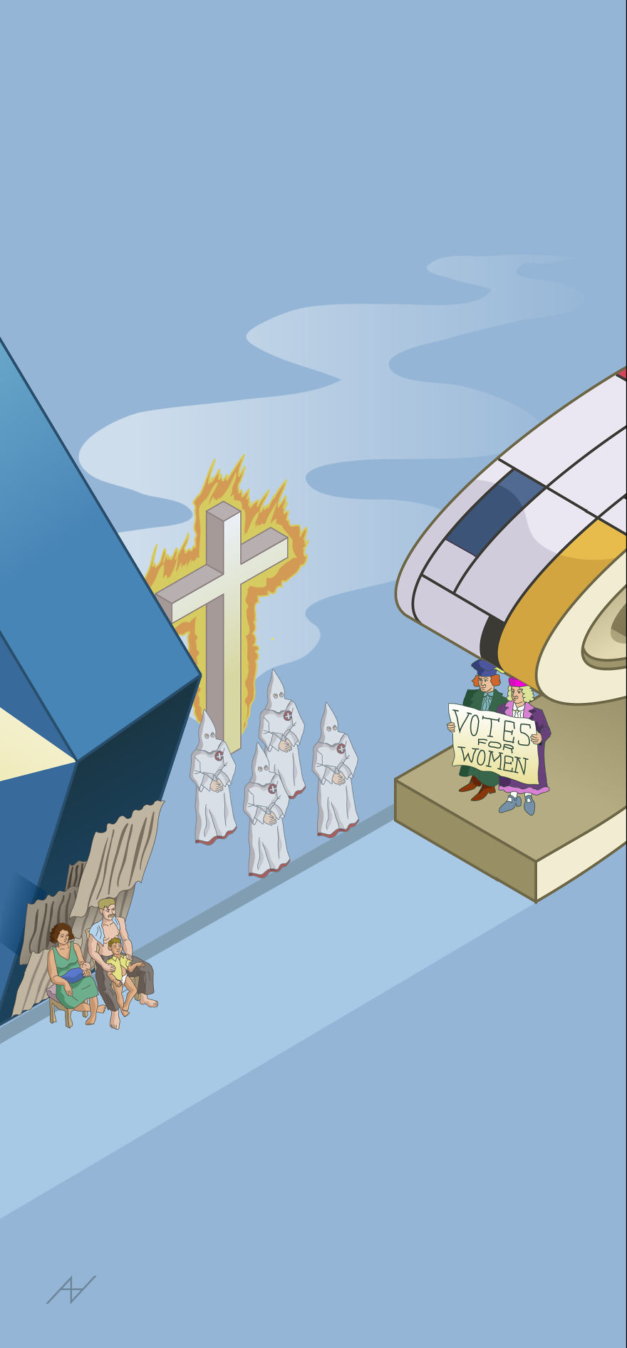 I Draw Illustrations With Symbols Of The 20s, 40s And 60s To Express My Love For Pop-Culture And History