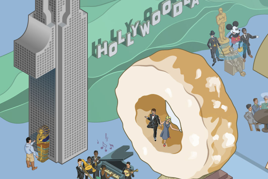 I Draw Illustrations With Symbols Of The 20s, 40s And 60s To Express My Love For Pop-Culture And History