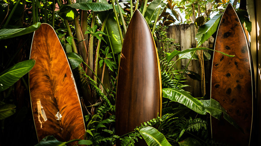 My Father And I Upcycle Old Surfboards To Make Them Look Like Wood My Father And I Upcycle Old Surfboards To Make Them Look Like Wood