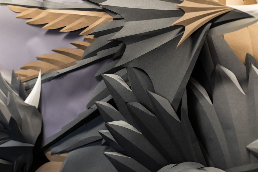 On Monday Morning, We Arrived At Work To Find A Fire-Breathing Dragon Built With 1200 Paper Sheets On Monday Morning, We Arrived At Work To Find A Fire-Breathing Dragon Built With 1200 Paper Sheets