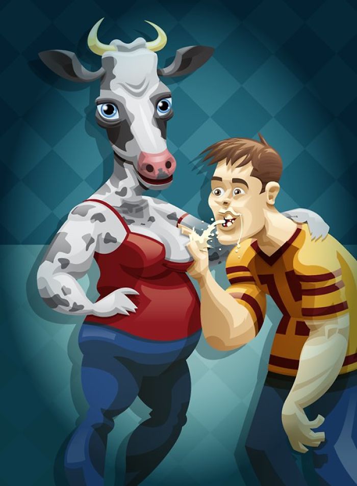 21 Responses To PETA's Controversial 'Breastfeeding Cow' Illustration 21 Responses To PETA's Controversial 'Breastfeeding Cow' Illustration