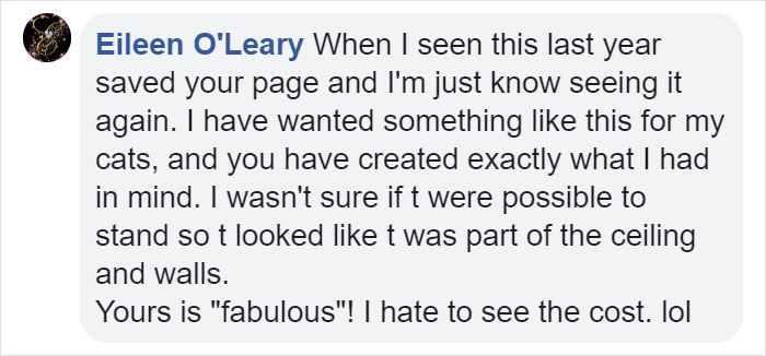 Man Creates Indoor Fake Tree For A Cat, And The Master Approves Of It