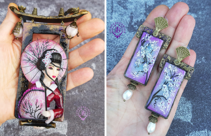 Vintage Japanese Jewelry From Polymer Clay